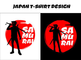male samurai, silhouette japan samurai vector for design t shirt concept, Japanese t-shirt design, samurai vector illustration, japanese theme design, silhouette samurai