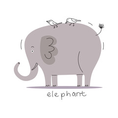 Cute elephant cartoon animal character icon mascot vector illustration.
