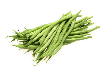 Green kidney bean on white background 