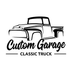 Custom garage classic truck logo vector 3.