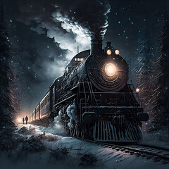 an express train with a locomotive - obrazy, fototapety, plakaty