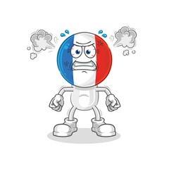 france very angry mascot. cartoon vector