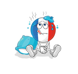 france sick vector. cartoon character