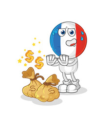 france refuse money illustration. character vector