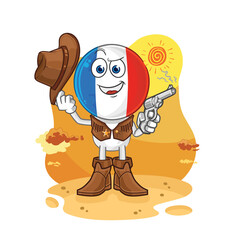 france cowboy with gun character vector