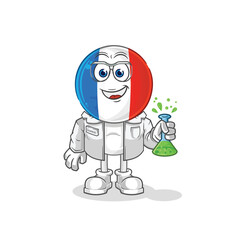 france scientist character. cartoon mascot vector