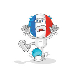 Obraz premium france hiten by bowling cartoon. cartoon mascot vector