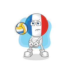 france play volleyball mascot. cartoon vector