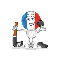 france playing hockey vector. cartoon character