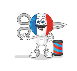 france barber cartoon. cartoon mascot vector