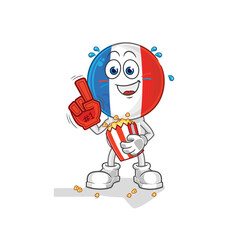 france fan with popcorn illustration. character vector