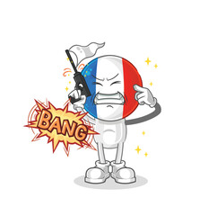 france warning shot mascot. cartoon vector