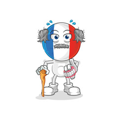 france white haired old man. character vector