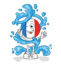 Obraz premium france fresh with water mascot. cartoon vector