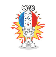 france Oh my God vector. cartoon character