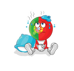 portugal sick vector. cartoon character
