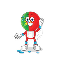 portugal stretching character. cartoon mascot vector