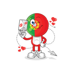 portugal hold love letter illustration. character vector