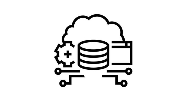 iot electronic technology line icon animation