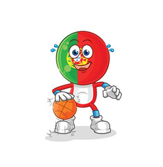 portugal dribble basketball character. cartoon mascot vector