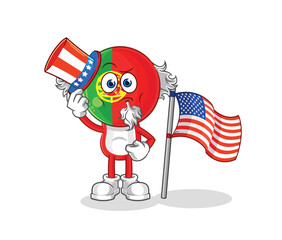 portugal uncle sam character. cartoon mascot vector