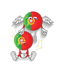 portugal spirit leaves the body mascot. cartoon vector