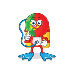 portugal diver cartoon. cartoon mascot vector