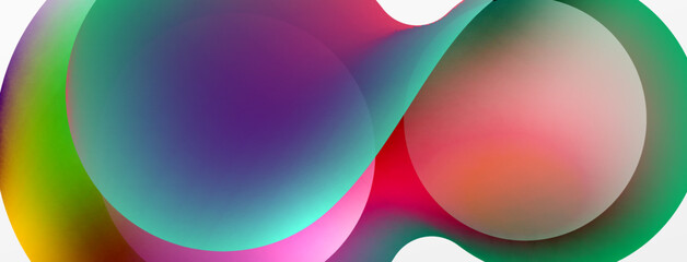 Fluid abstract background, round shapes and circle flowing design for wallpaper, banner, background or landing