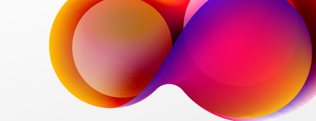 Fluid abstract background. Liquid color gradients composition. Round shapes and circle flowing design for wallpaper, banner, background or landing