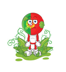 portugal waiting too long mascot. cartoon vector