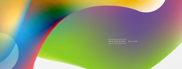 Fluid abstract background, round shapes and circle flowing design for wallpaper, banner, background or landing