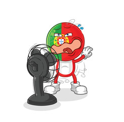 portugal with the fan character. cartoon mascot vector