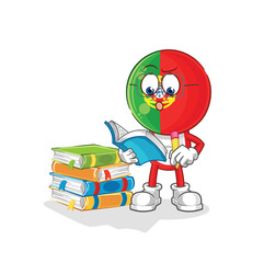 portugal studying mascot. cartoon vector