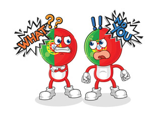 Fototapeta premium portugal arguing each other cartoon vector