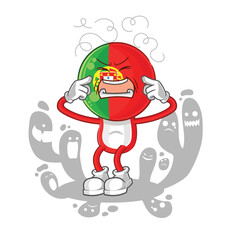 depressed portugal character. cartoon vector