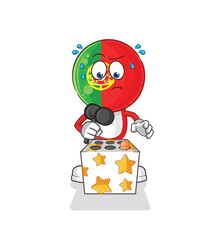 portugal play whack a mole mascot. cartoon vector