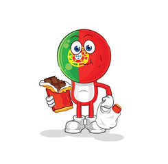 portugal eat chocolate mascot. cartoon vector