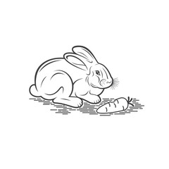 illustration of flemish giant rabbit, vector art.