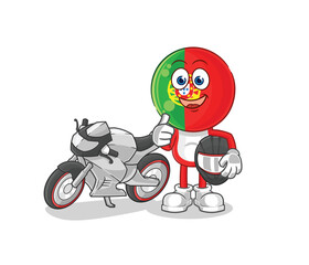 portugal racer character. cartoon mascot vector