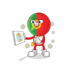portugal traditional painter cartoon character vector
