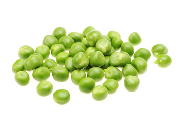 Fresh peas isolated on white background 