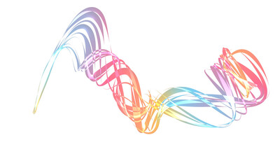 Isolated rainbow color paper ribbons