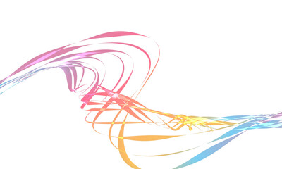 Isolated rainbow color paper ribbons