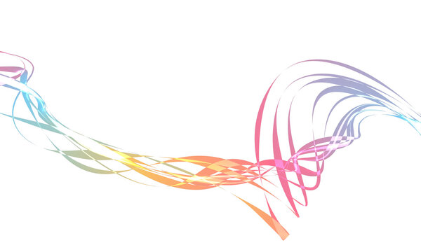 Isolated rainbow color paper ribbons