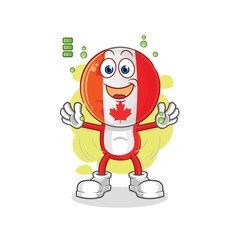 canada full battery character. cartoon mascot vector