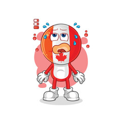 Obraz premium canada low battery mascot. cartoon vector