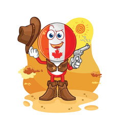canada cowboy with gun character vector