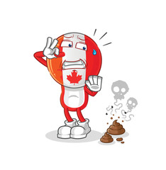 canada with stinky waste illustration. character vector