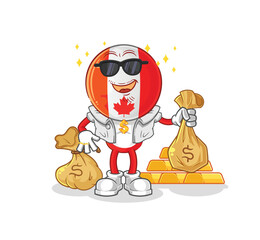 Obraz premium canada rich character. cartoon mascot vector