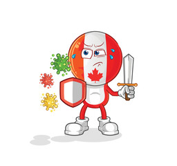 canada against viruses cartoon. cartoon mascot vector